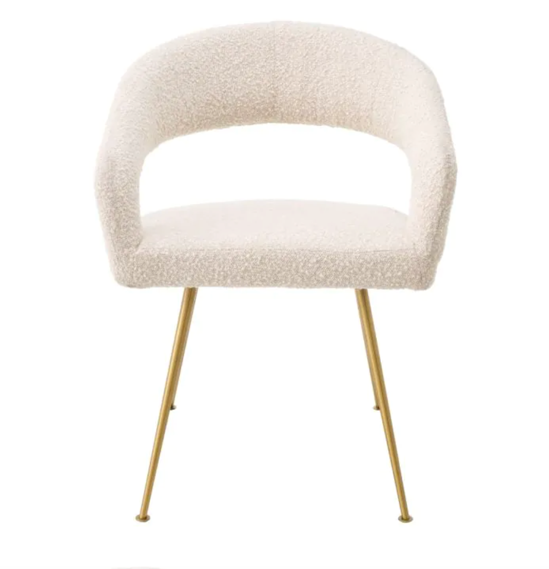 BRAVO DINING CHAIR Bouclé cream | brushed brass finish legs image 5