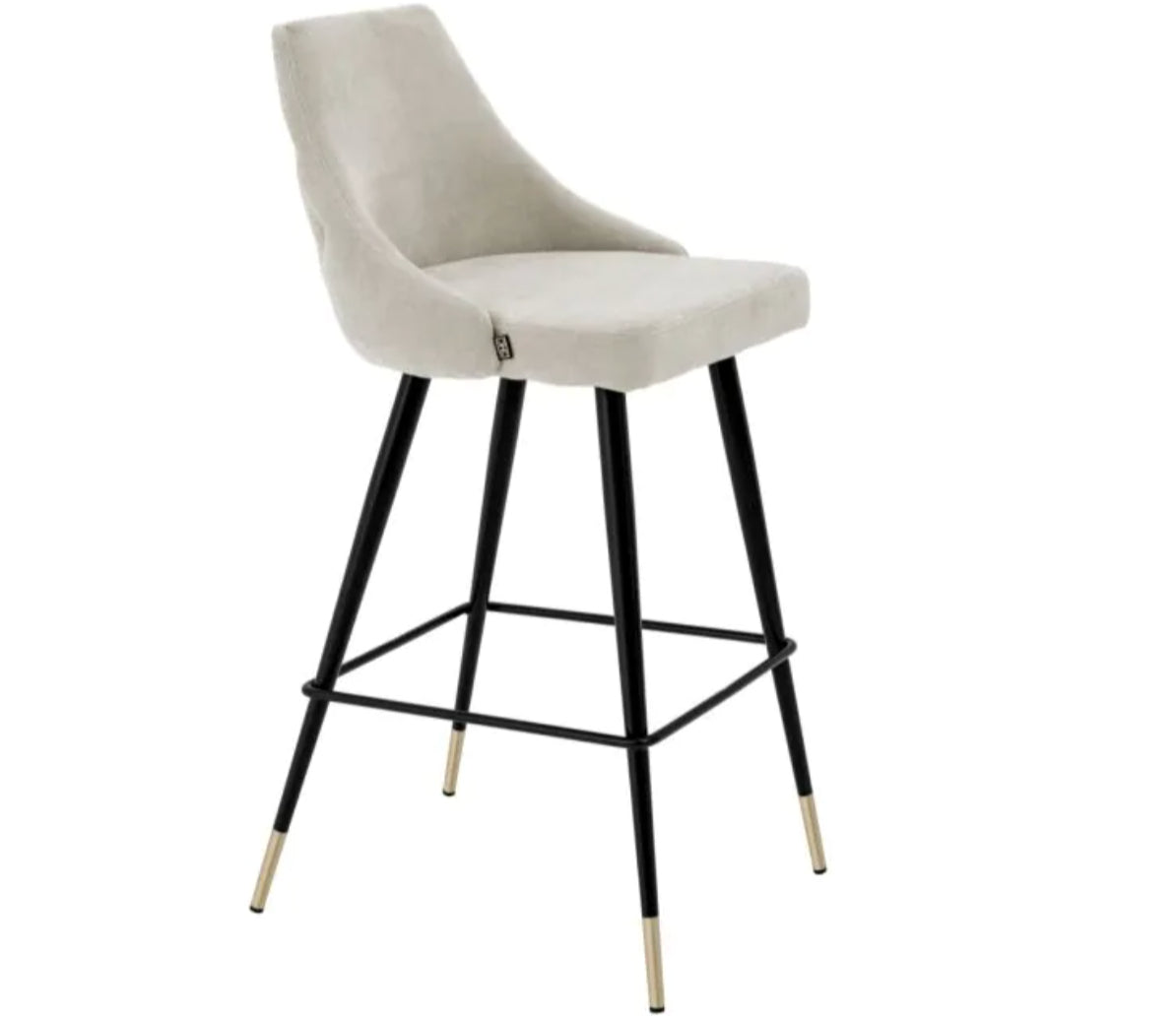 CEDRO COUNTER STOOL Clarck sand | black & brass finish legs - Pair of 2 image 2