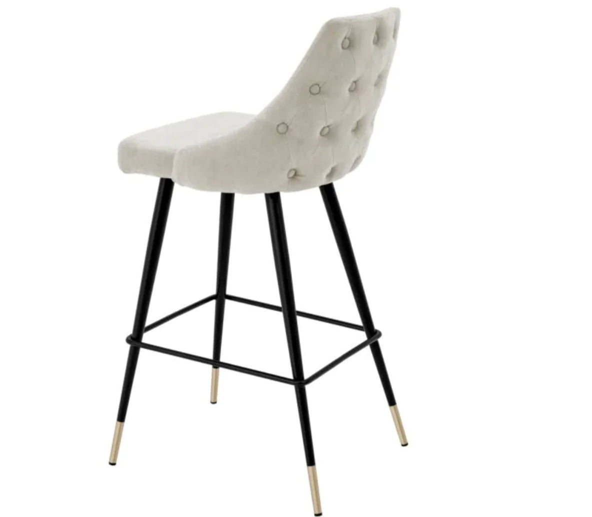 CEDRO COUNTER STOOL Clarck sand | black & brass finish legs - Pair of 2 image 5