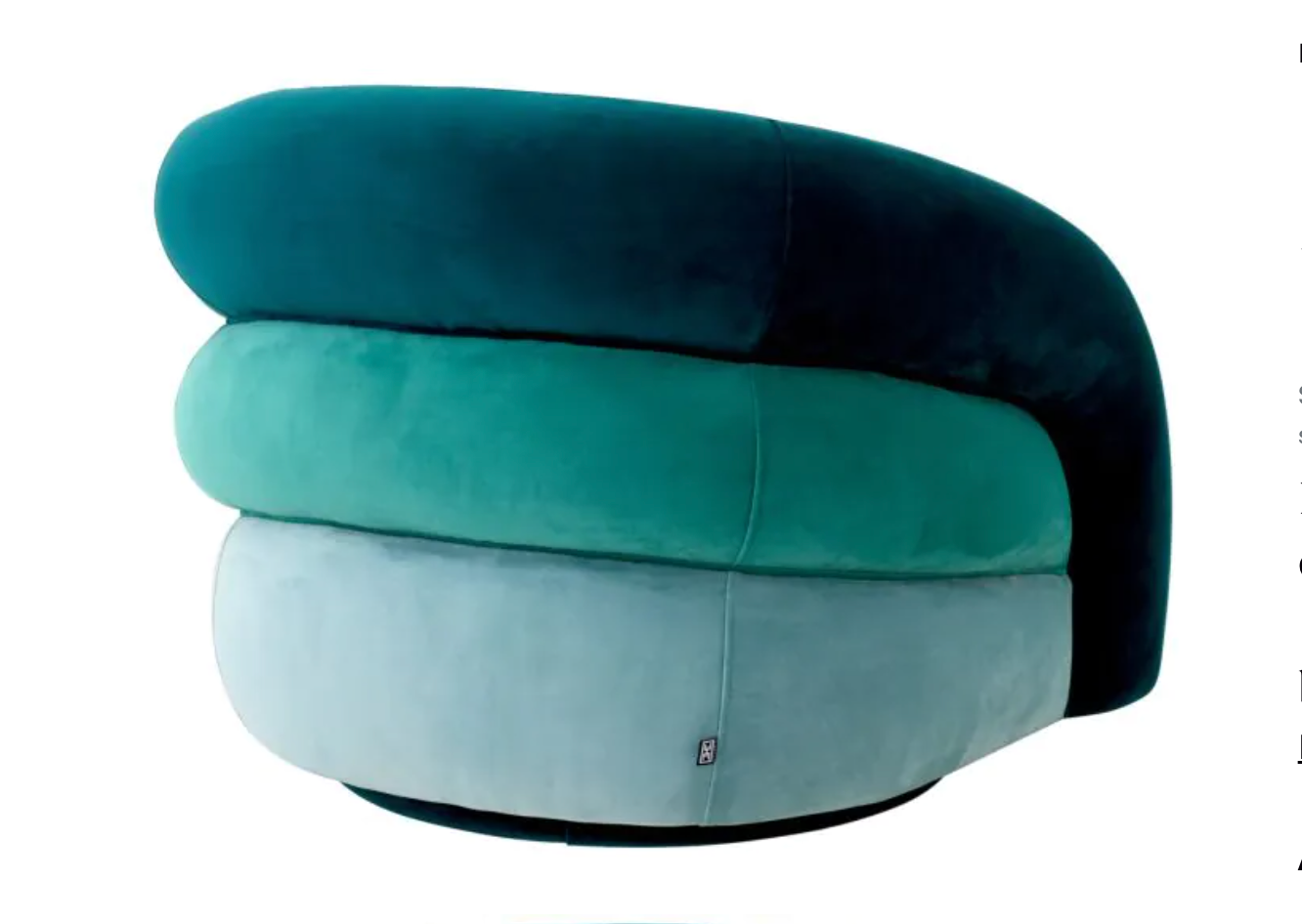 NOVELLE ACCENT CHAIR in Savona Sea Green Velvet image 1