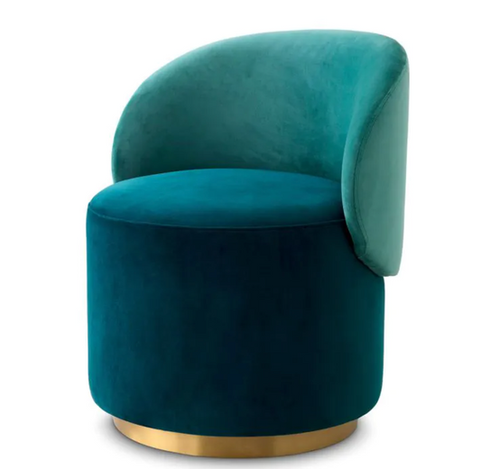 Greer Low Dining Chair in Savona Sea Green Velvet by Eichholtz - Pair of 2 image 0