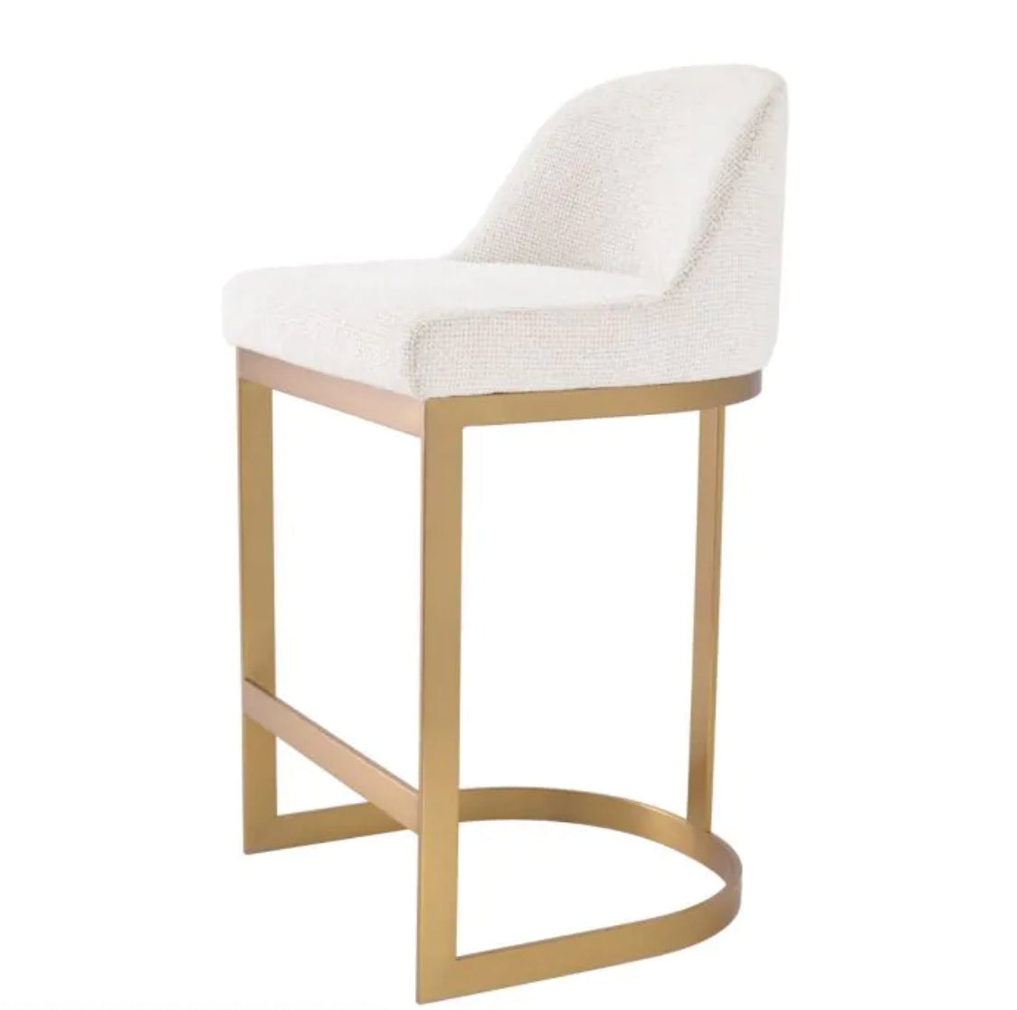 CONDOS COUNTER STOOL in Lyssa off-white | brushed brass finish image 3