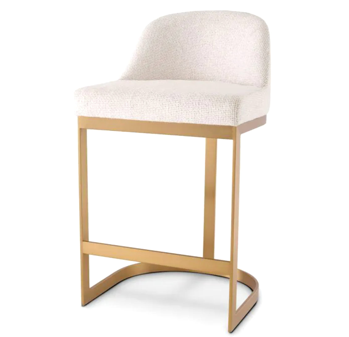 CONDOS COUNTER STOOL in Lyssa off-white | brushed brass finish image 0