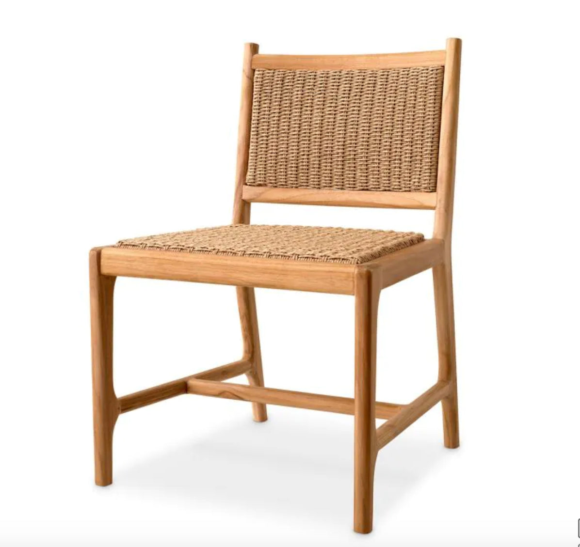 ARMLESS OUTDOOR PIVETTI CHAIR in Natural Teak- Pair of 2 image 1