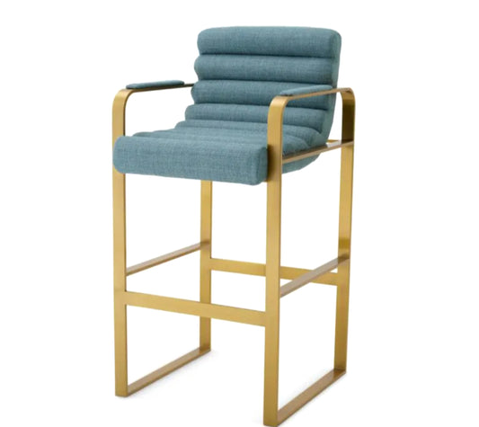 OLSEN BAR STOOL in Scalea Blue - Pair of 2 image 0