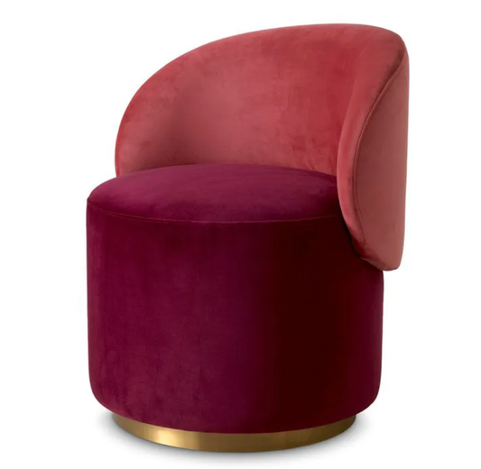 GREER LOW DINING CHAIR Savona bordeaux red velvet | savona faded red velvet | br image 0