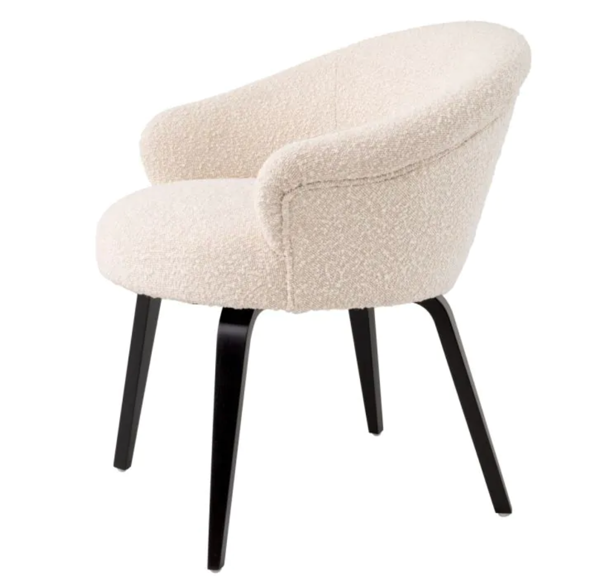 MORRETTI DINING CHAIR in Bouclé cream | black legs image 2