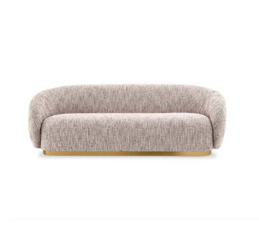 BRICE SOFA in Mademoiselle beige | brushed brass finish base image 0