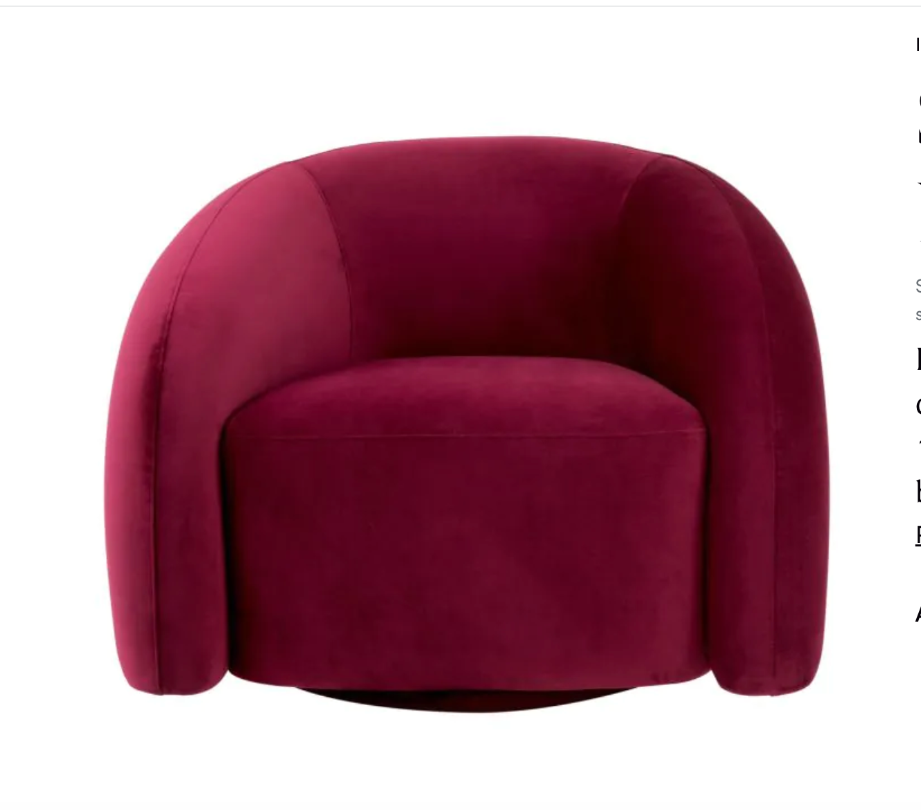 NOVELLE ACCENT CHAIR in Savona Bordeaux Red Velvet image 1