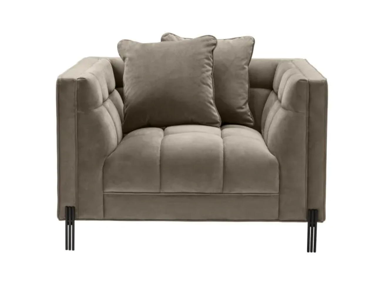 SIENNA ACCENT CHAIR in Savona greige velvet | black finish legs image 1