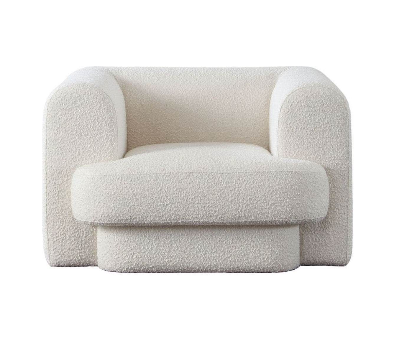 SQUARE OVERSIZED IVORY BOUCLÉ Accent Chair image 0