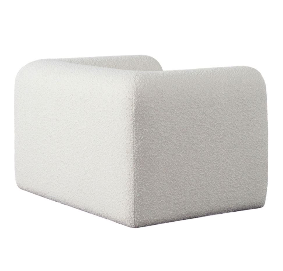 SQUARE OVERSIZED IVORY BOUCLÉ Accent Chair image 3