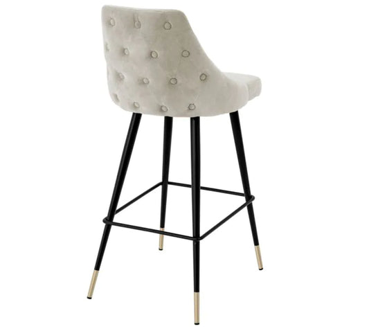 CEDRO COUNTER STOOL Clarck sand | black & brass finish legs - Pair of 2 image 0