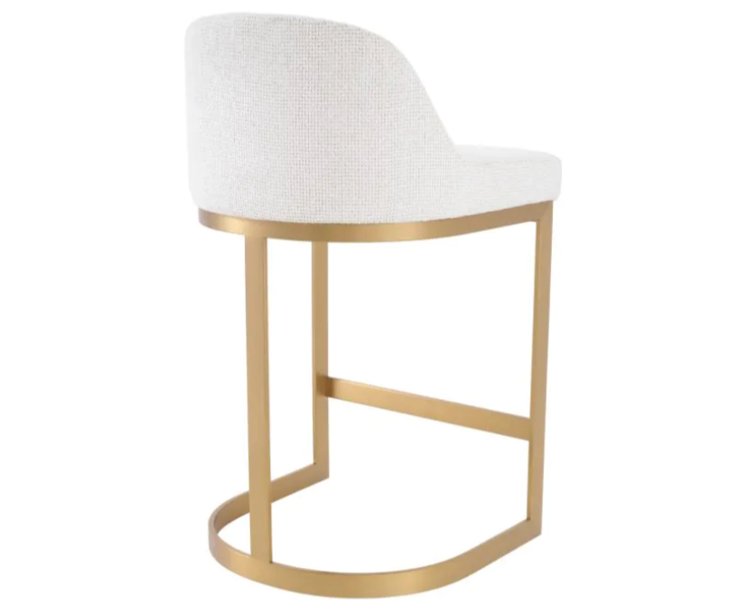 CONDOS COUNTER STOOL in Lyssa off-white | brushed brass finish image 4