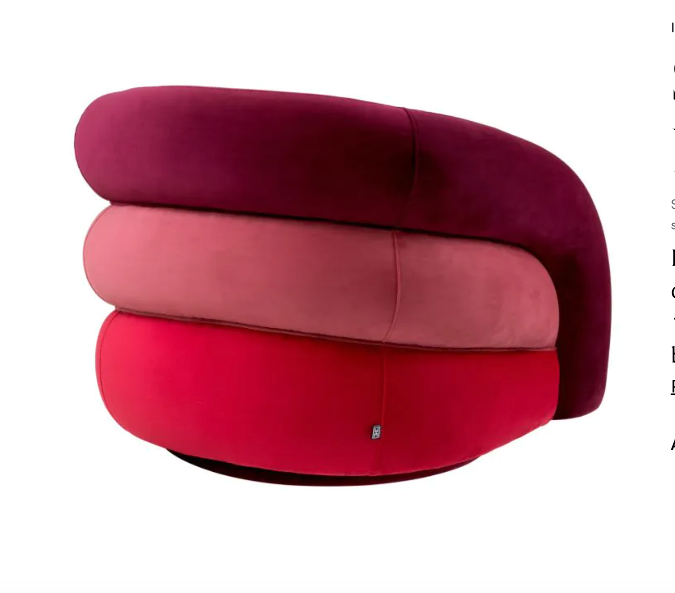 NOVELLE ACCENT CHAIR in Savona Bordeaux Red Velvet image 5