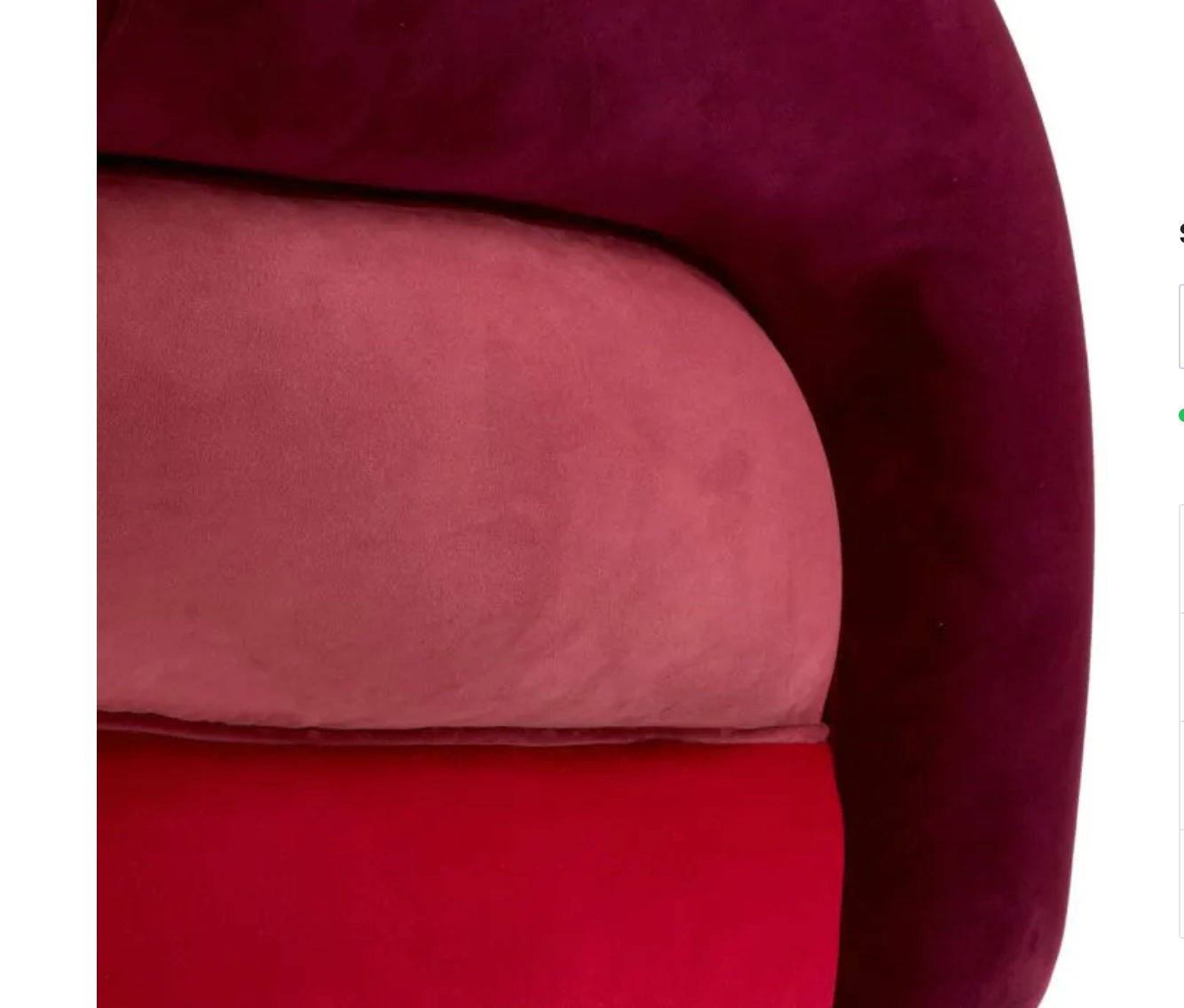 NOVELLE ACCENT CHAIR in Savona Bordeaux Red Velvet image 2