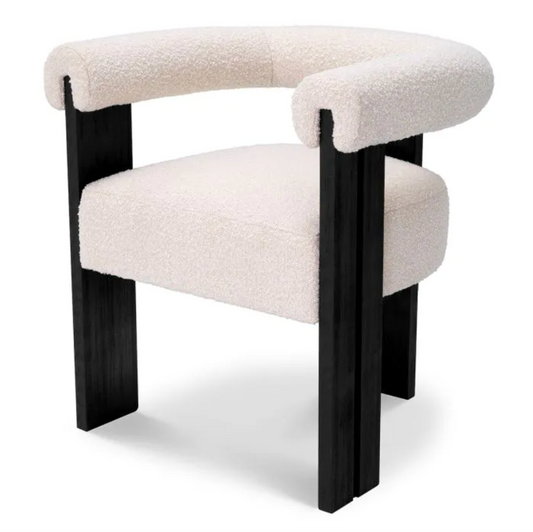 PERCY DINING CHAIR in Bouclé Cream image 0