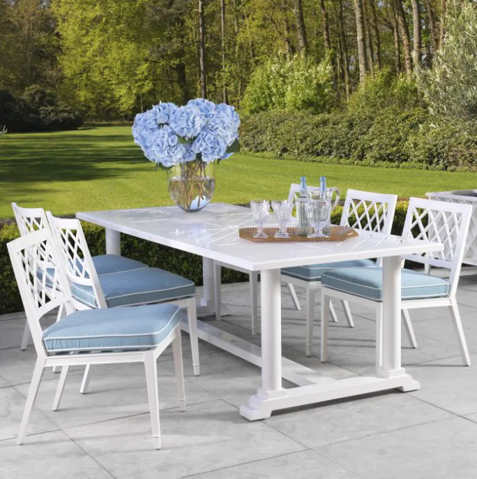 BELL RIVE OUTDOOR DINING TABLE in White image 0