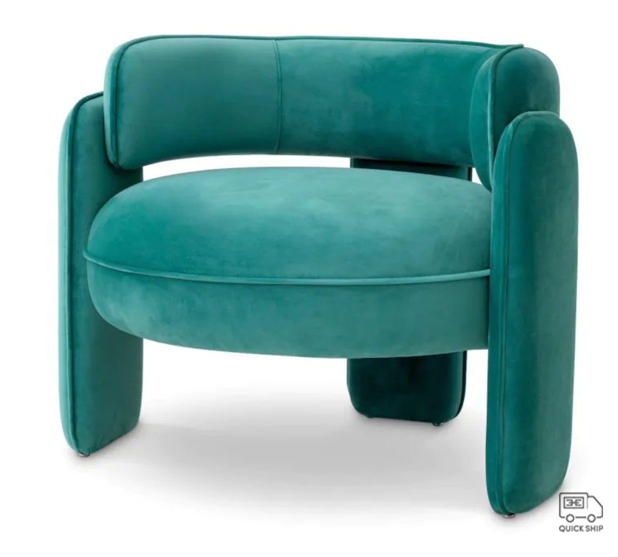 CHAPLIN CHAIR in Savona turquoise velvet image 1