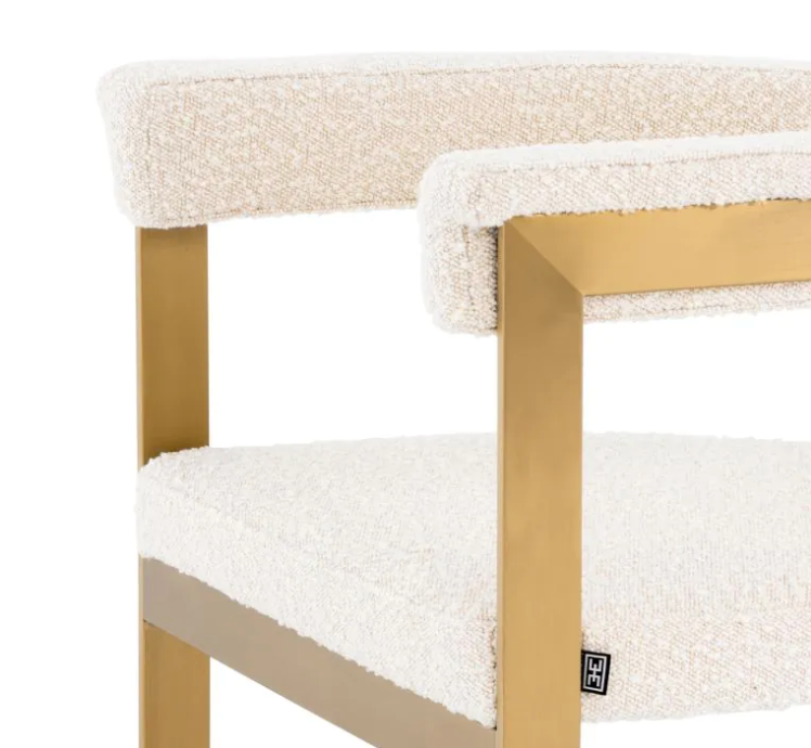 CLUBHOUSE DINING CHAIR in Brushed brass finish | savona grey ve image 3