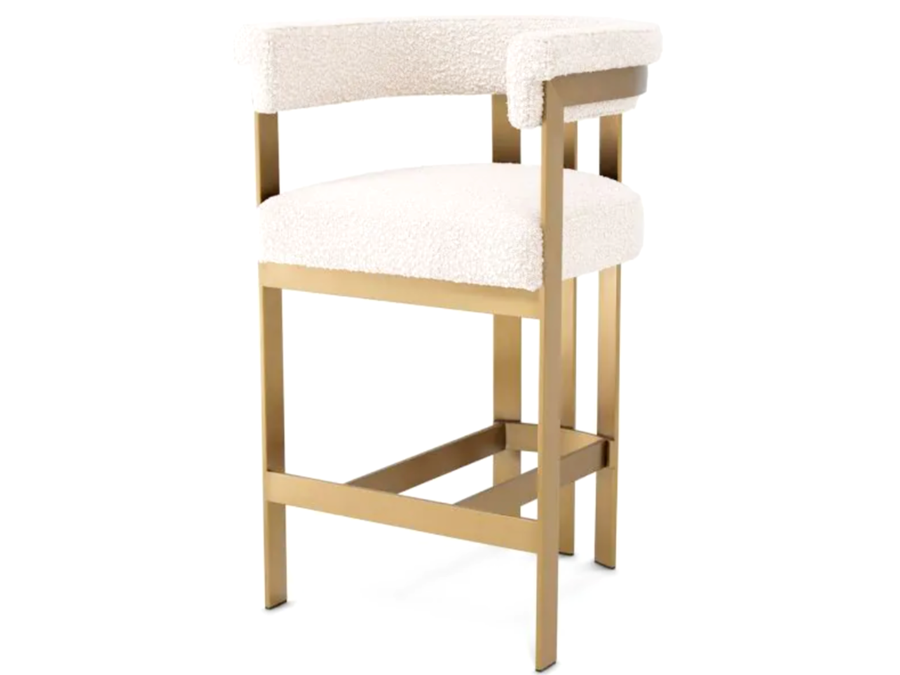 CLUBHOUSE COUNTER STOOL in Bouclé Cream image 0