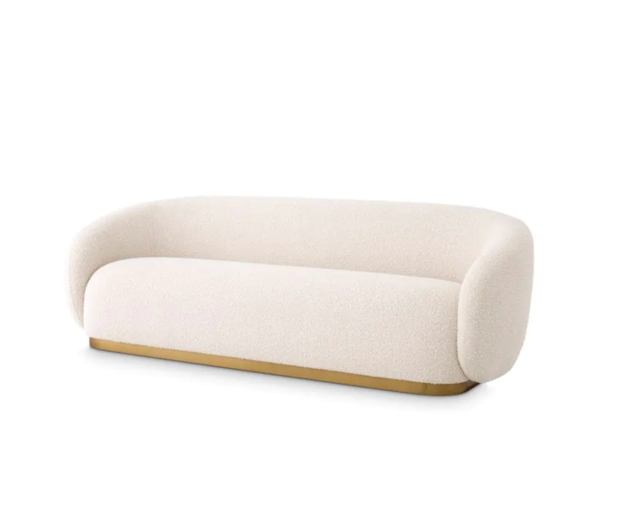 BRICE SOFA Bouclé cream | brushed brass finish base image 0