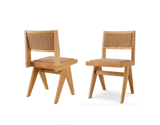 NICLAS OUTDOOR DINING CHAIR in Natural Teak - Pair of 2 image 0