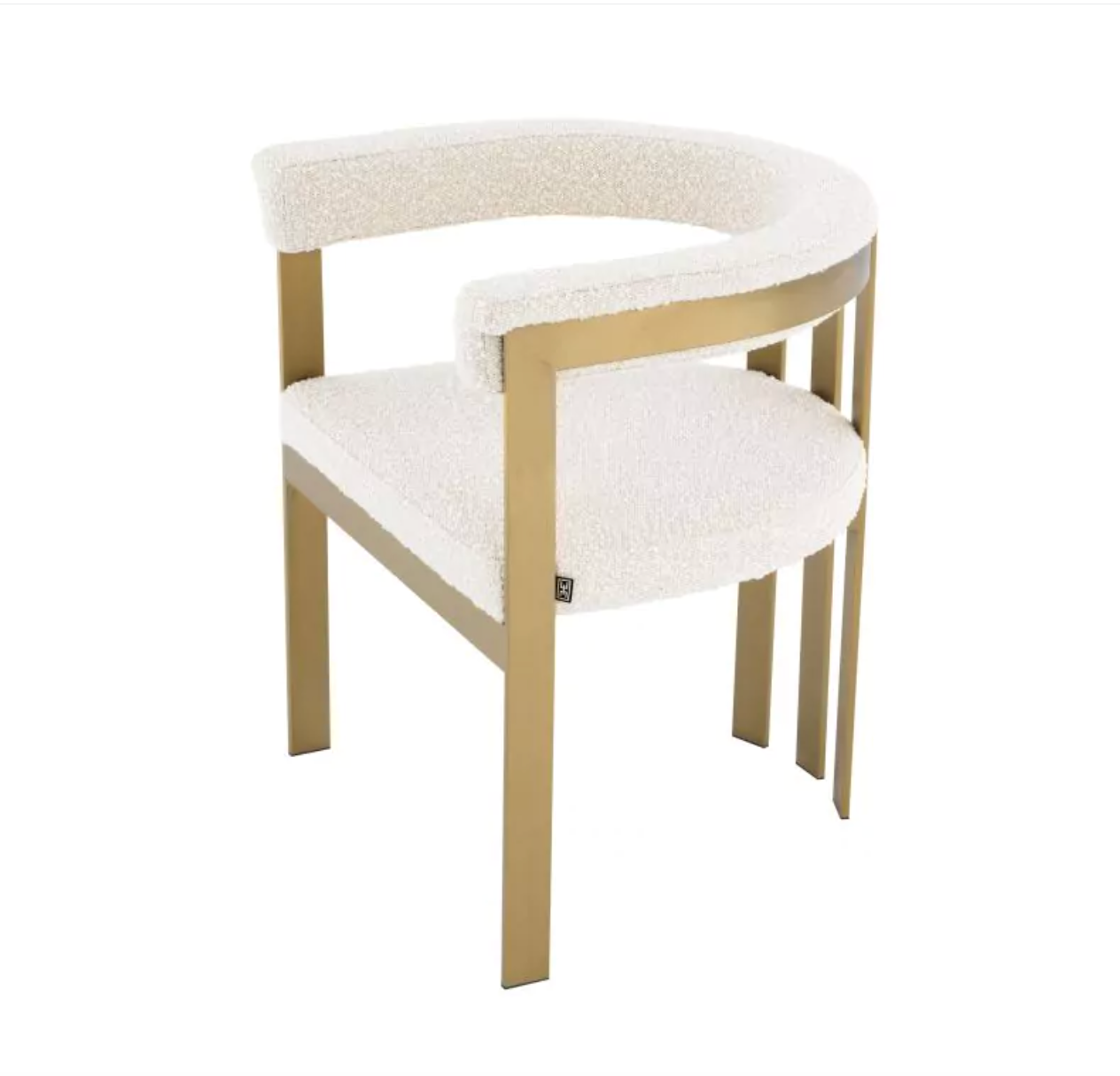 CLUBHOUSE DINING CHAIR in Brushed brass finish | savona grey ve image 2