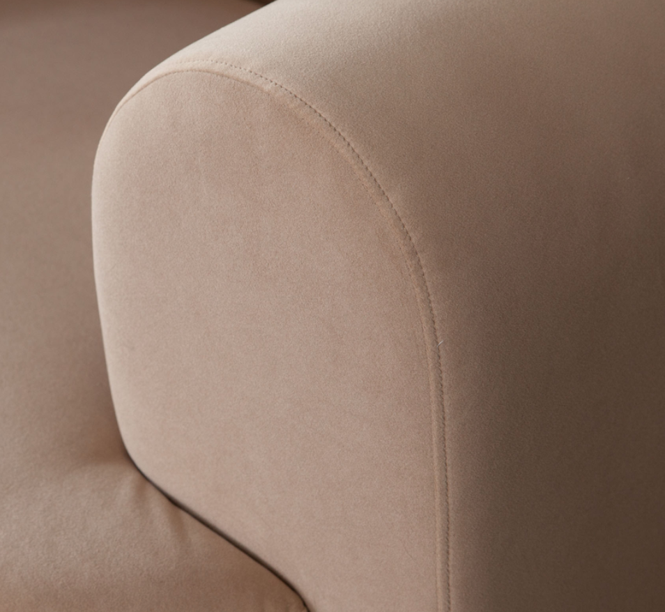 SQUARE CAMEL VELVET ACCENT CHAIR image 6