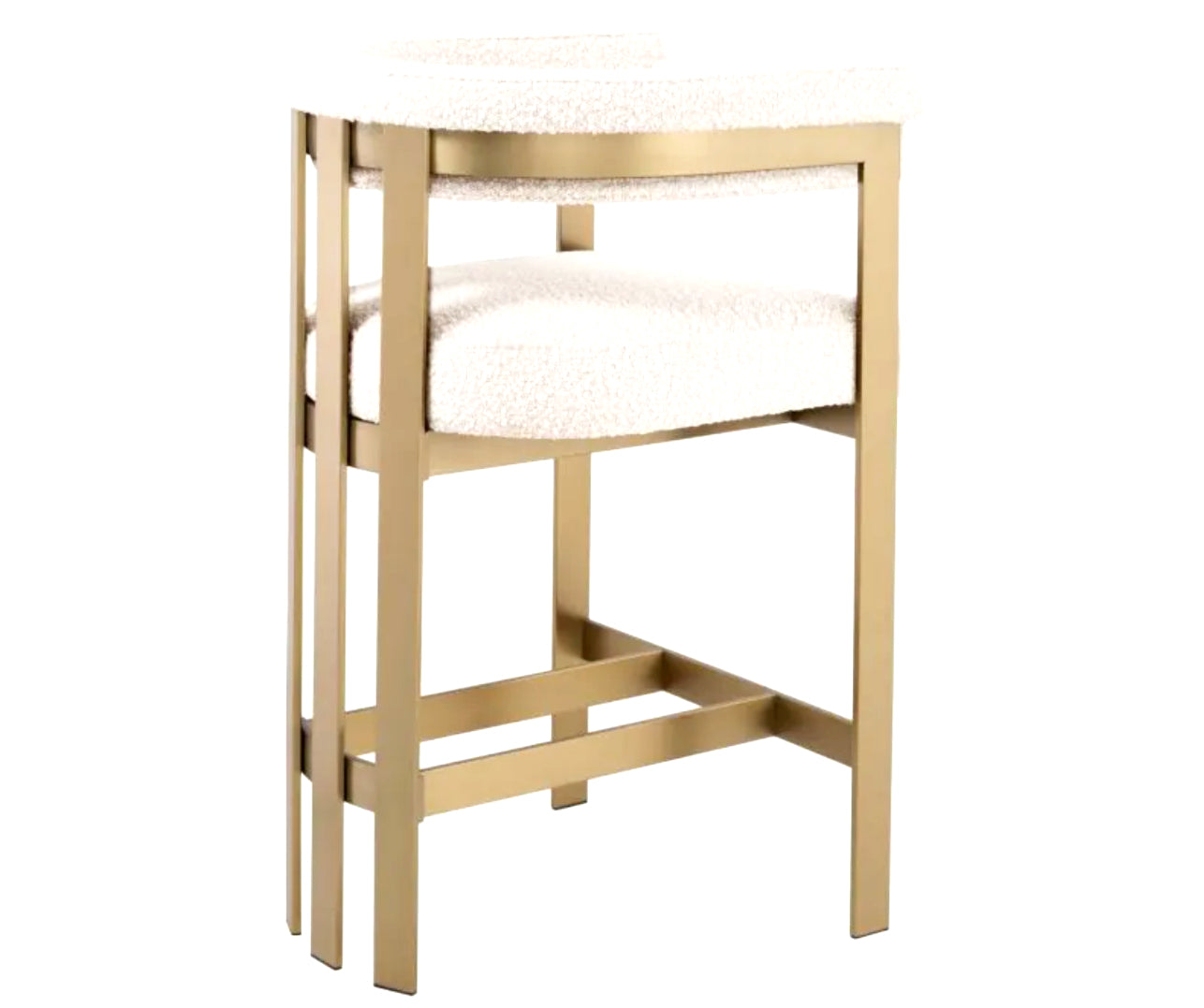 CLUBHOUSE COUNTER STOOL in Bouclé Cream image 3