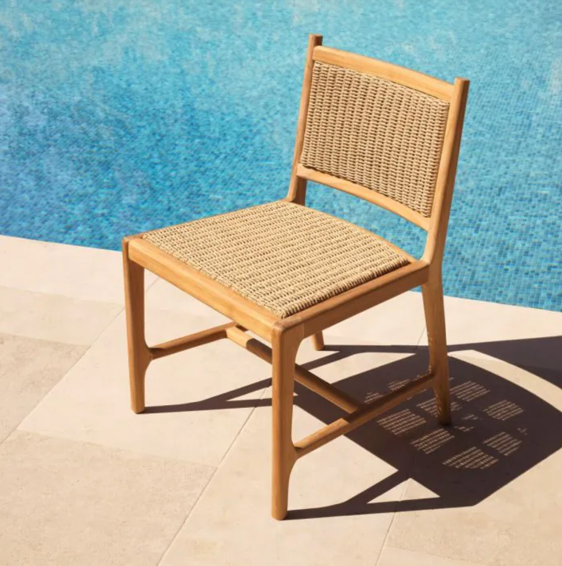 ARMLESS OUTDOOR PIVETTI CHAIR in Natural Teak- Pair of 2 image 3