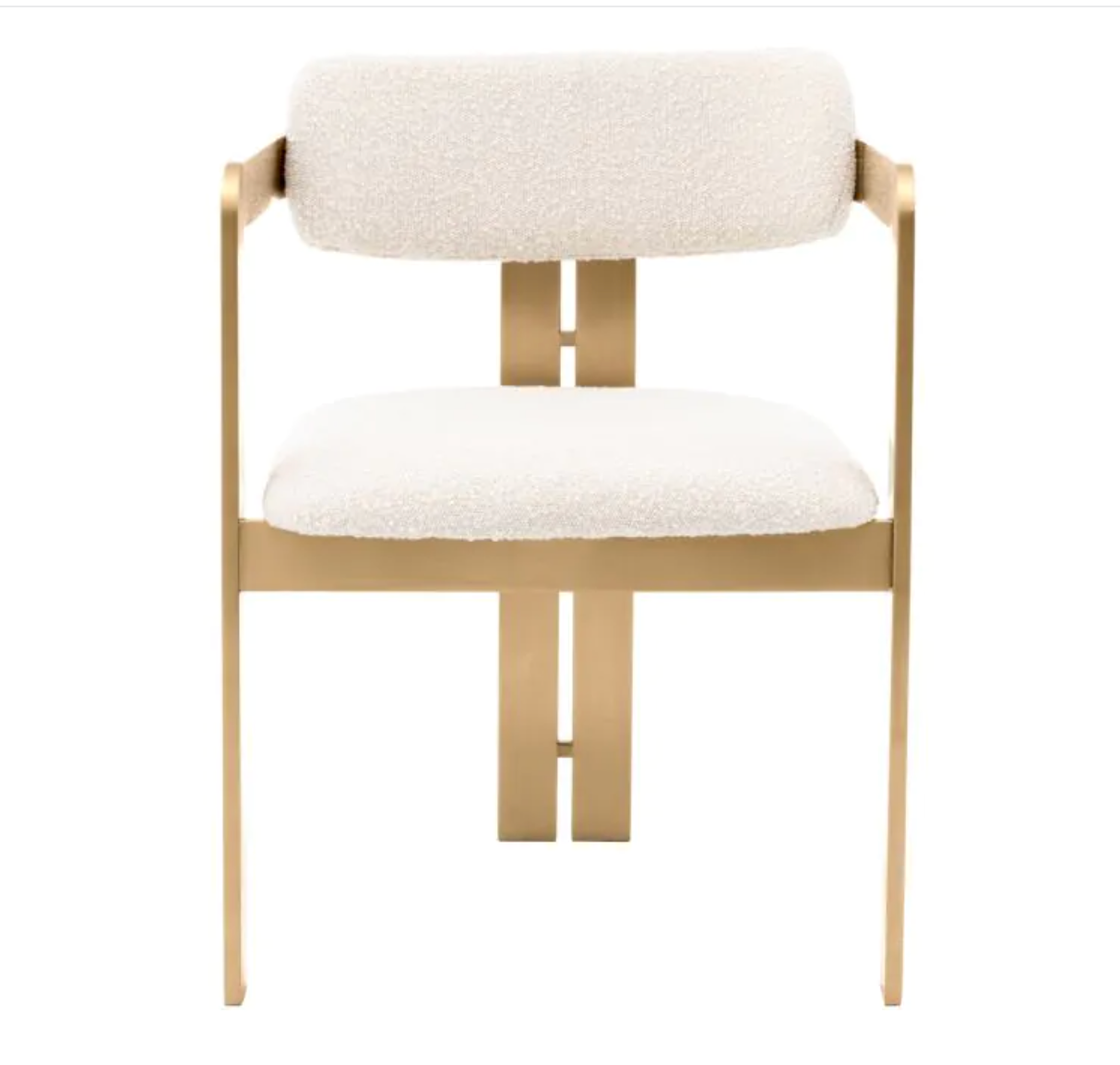 DONATO DINING CHAIR Brushed brass finish | bouclé cream image 4