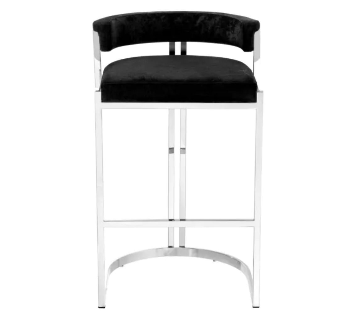 DANTE BLACK VELVET COUNTER STOOL (Pair of 2) image 5