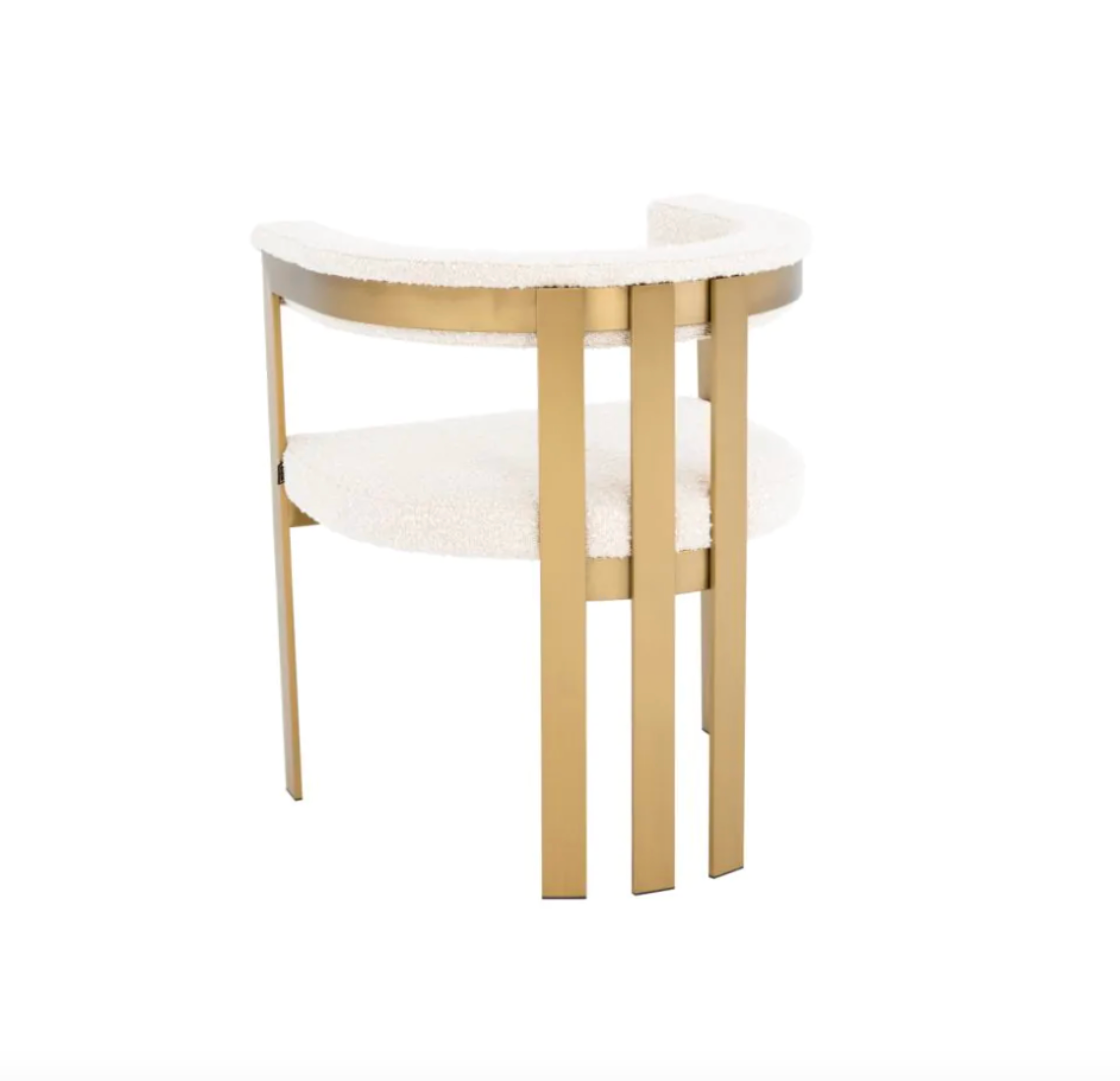 CLUBHOUSE DINING CHAIR in Brushed brass finish | savona grey ve image 1